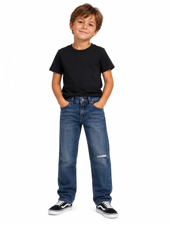 Levi's Other - Levi’s 514 Boys Slim Straight Jeans Size 7 Regular Blue Distressed Denim